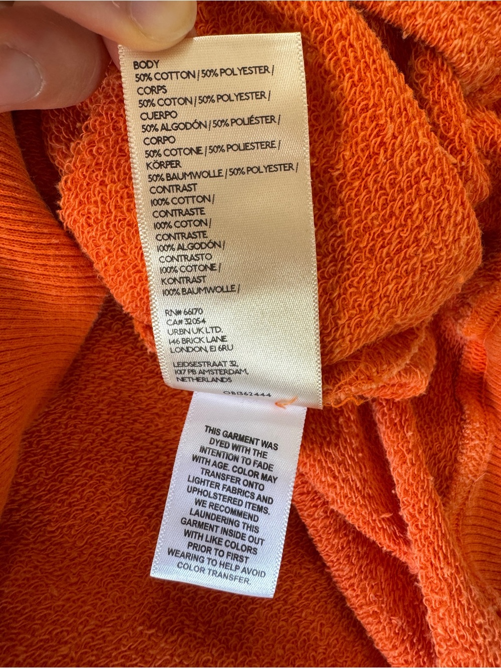 We The Free Orange Oversized Sweatshirt Womens XS Exposed Seam Pullover - Picture 14 of 16